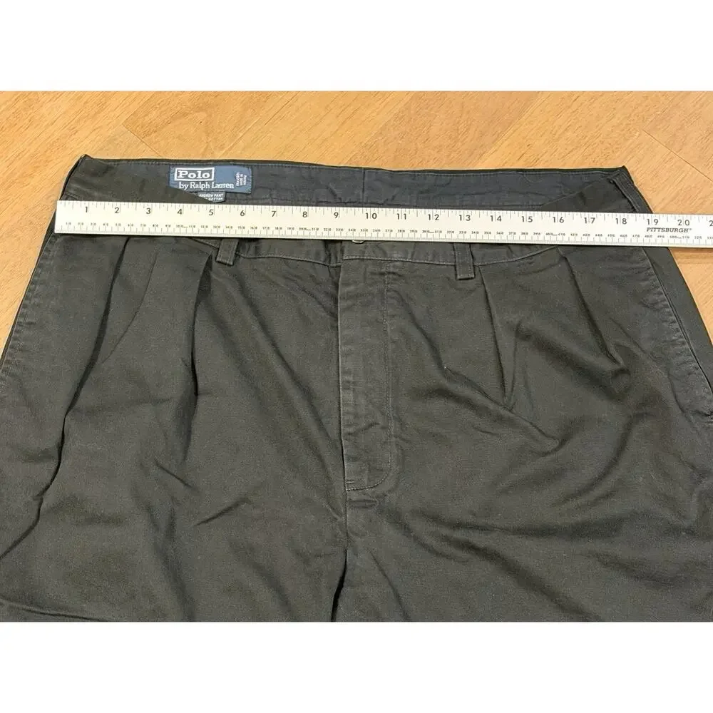 Vintage Polo Ralph Lauren Andrew Chino Pant Men 38x34 Black Preppy Old Money